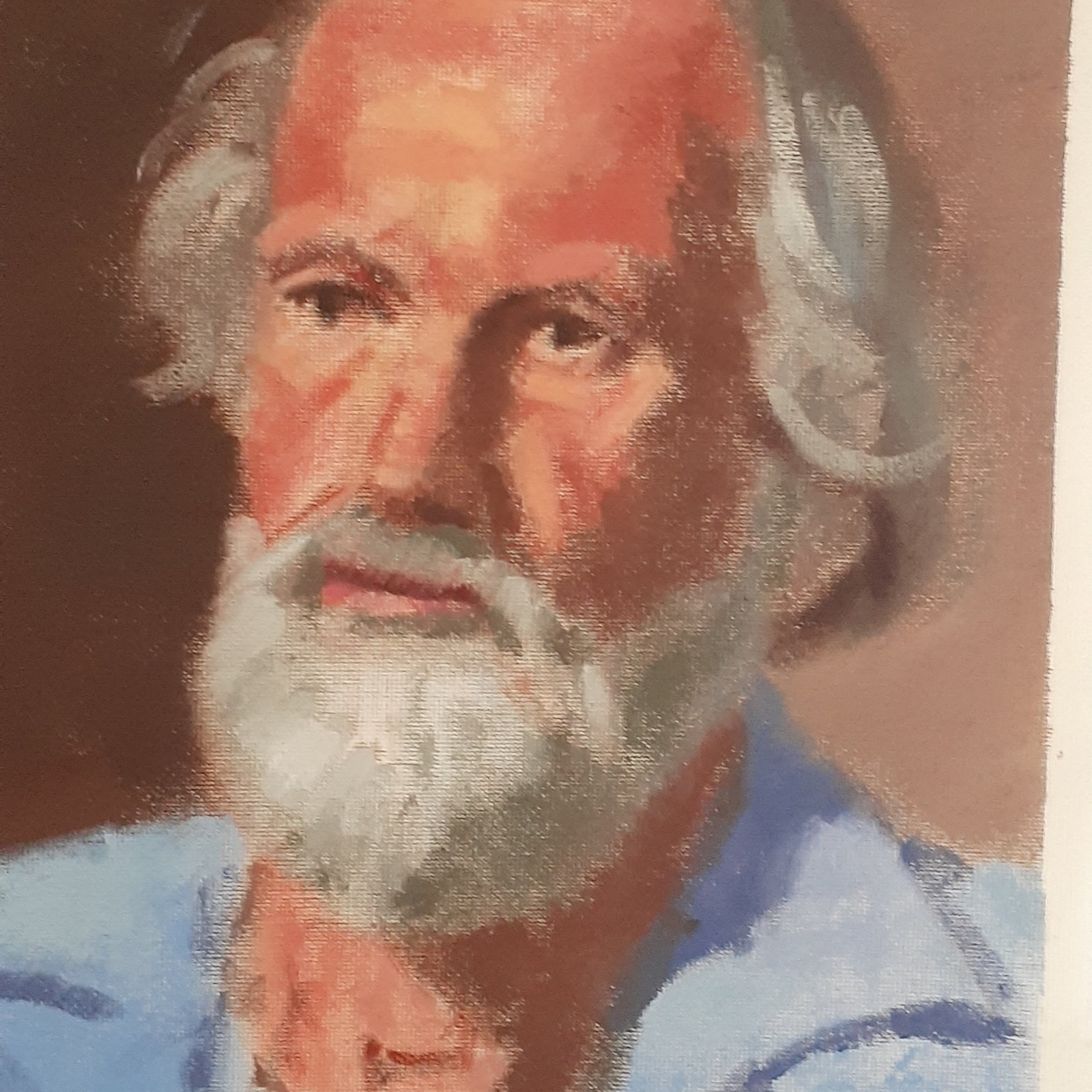 Finished oil portrait, in full colour